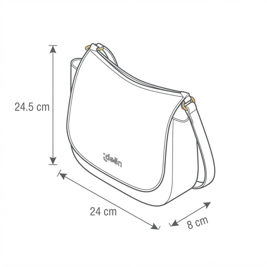 Bolso Cruzado Blanco Minimalista con Solapa 24.5 x 8 x 24 cm