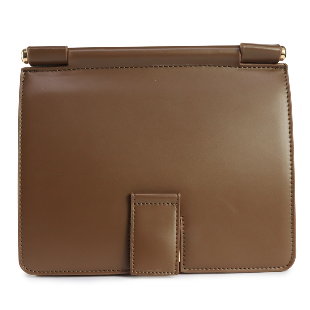 Bolsa de Mano Café Taupe 20 x 24.5 x 7.5 cm