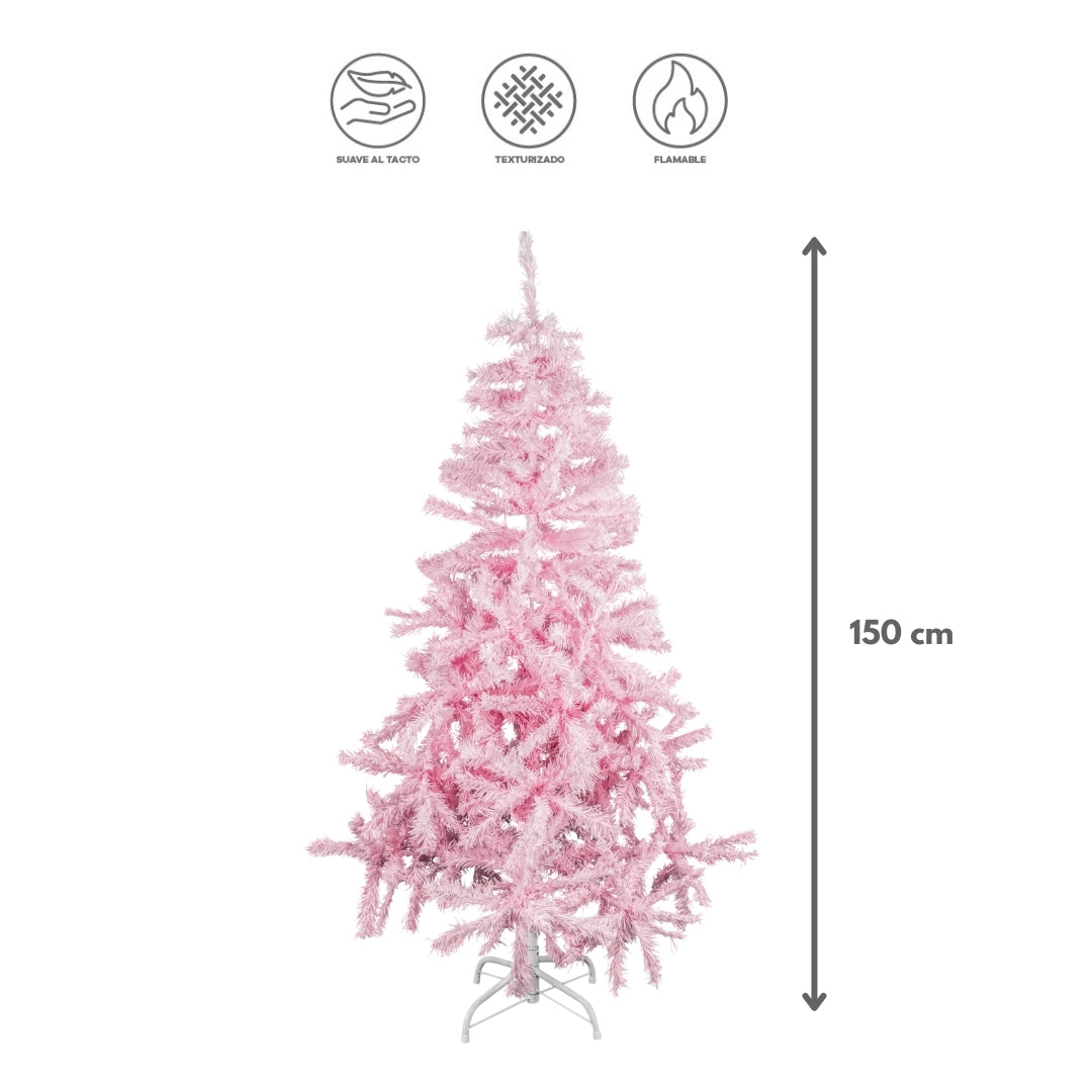 Árbol de Navidad Rosa Flocado - 150 cm