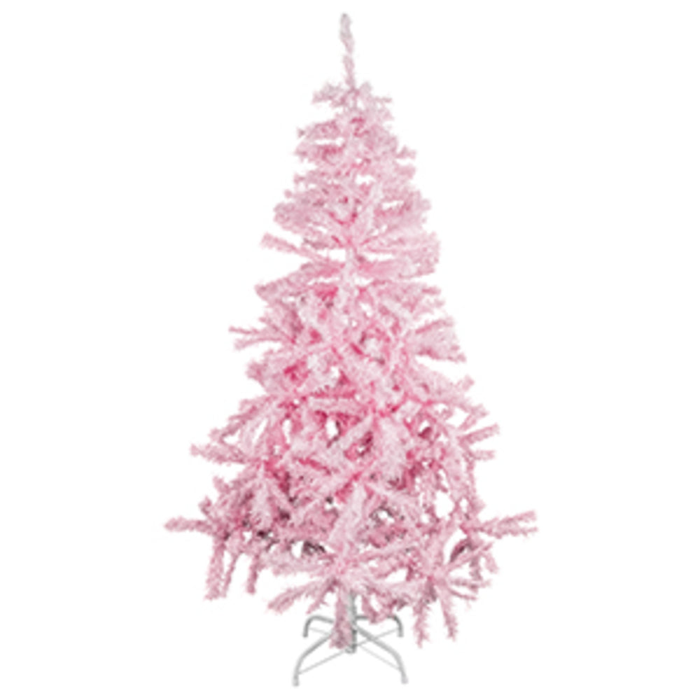 Árbol de Navidad Rosa Flocado - 180 cm