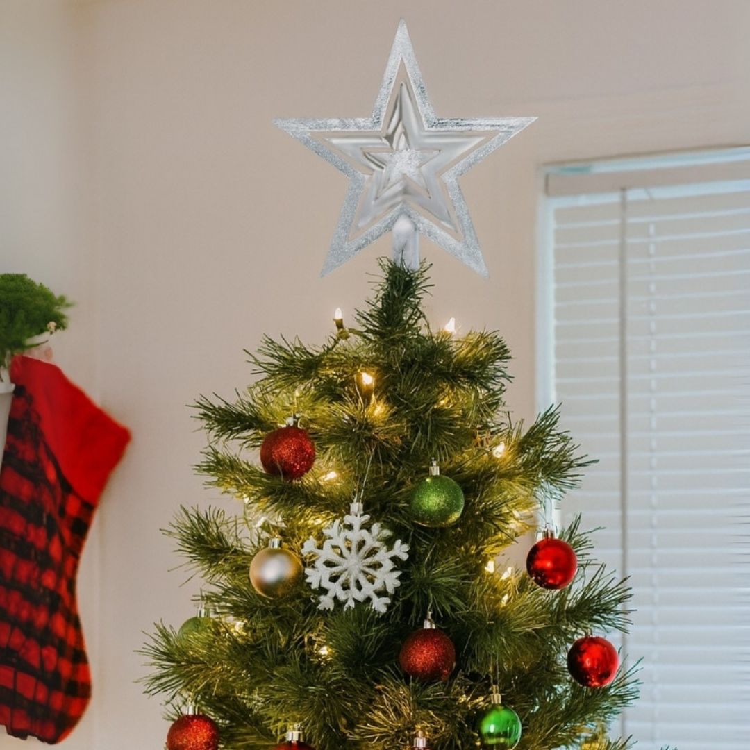 Estrella para Árbol de Navidad - Plateada