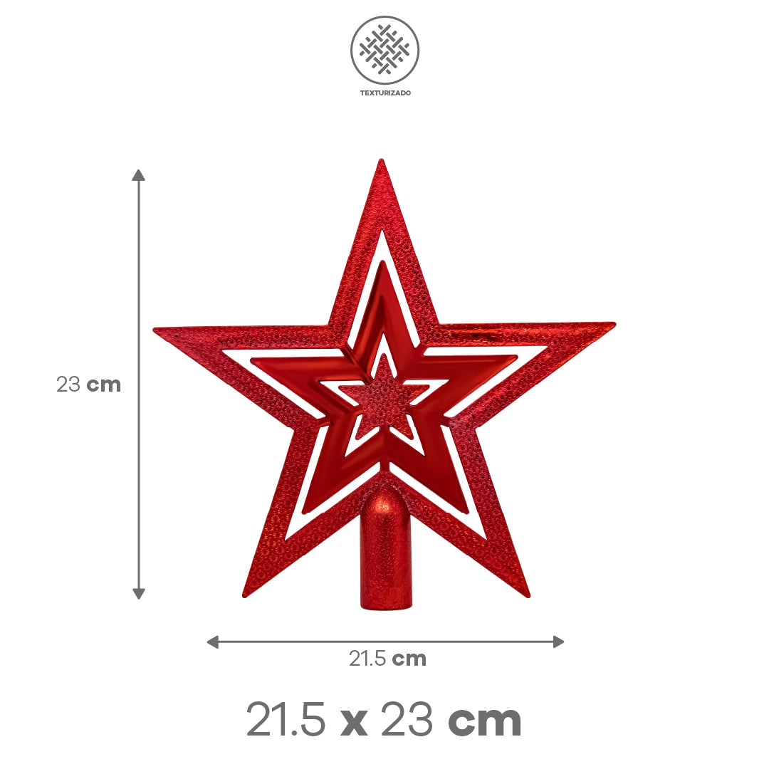 Estrella para Árbol de Navidad - Roja