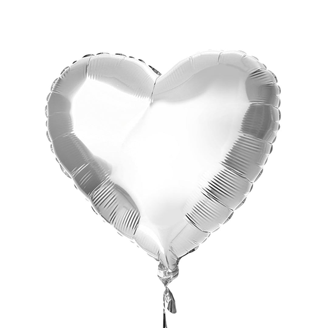 Globo Metálico de Corazón Plata