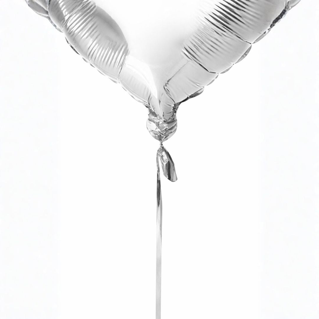 Globo Metálico de Corazón color Plata