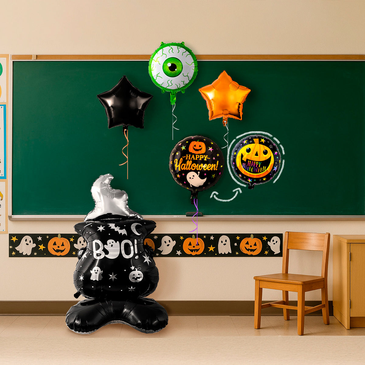 Set de Globos Metálicos de Halloween - Surtido de Personajes