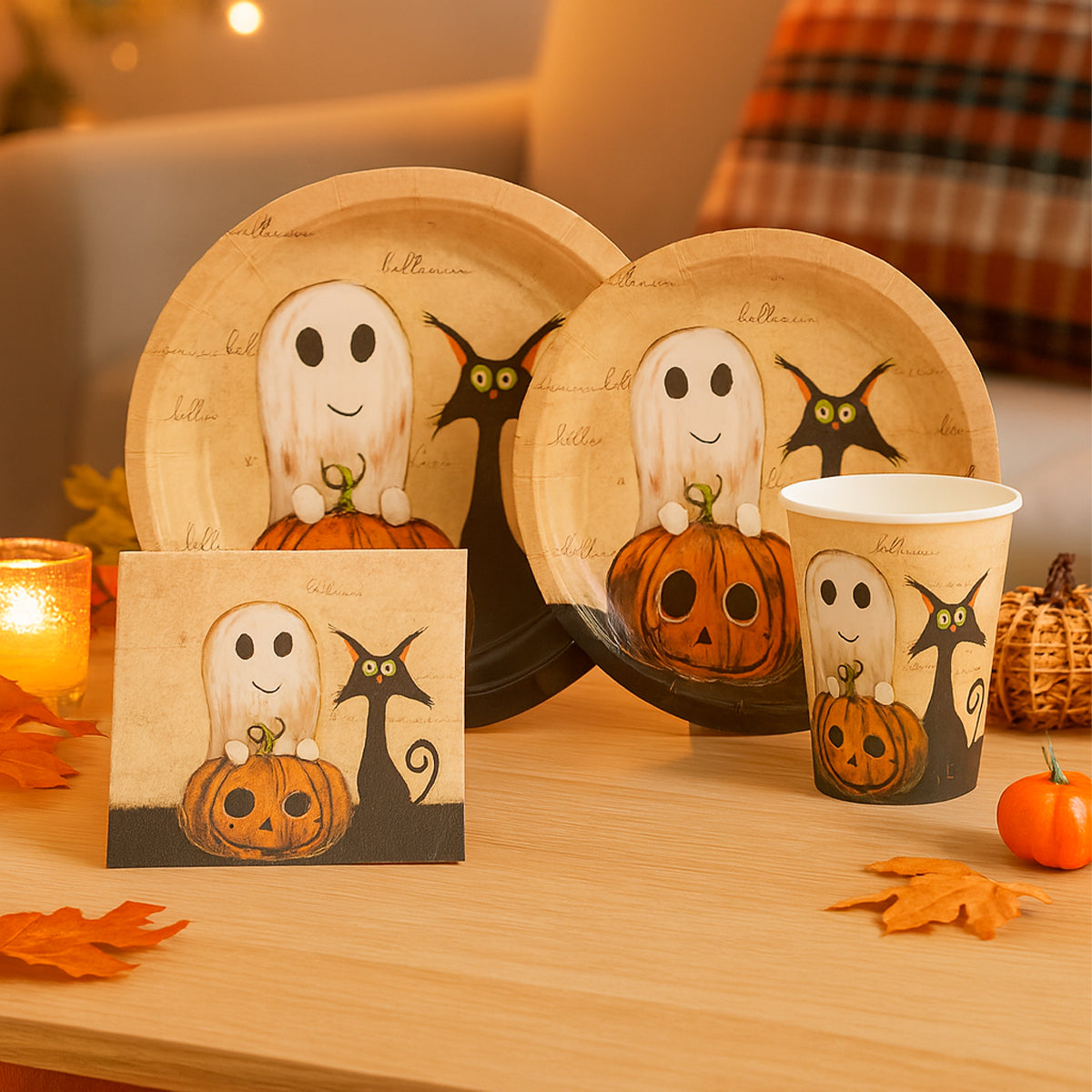 Set de Fiesta Halloween - Platos, Vasos y Servilletas