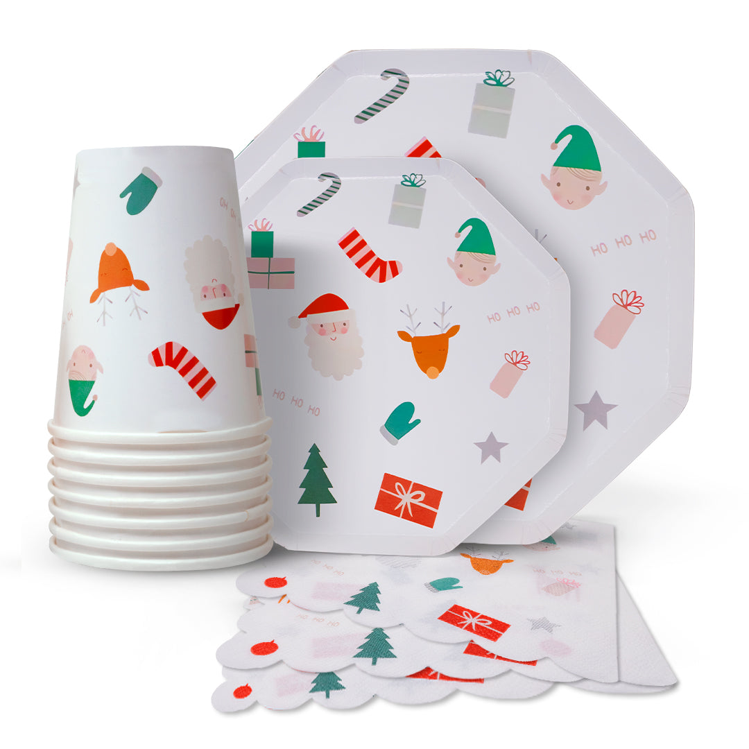 Set de Fiesta Desechable para Navidad - Santa