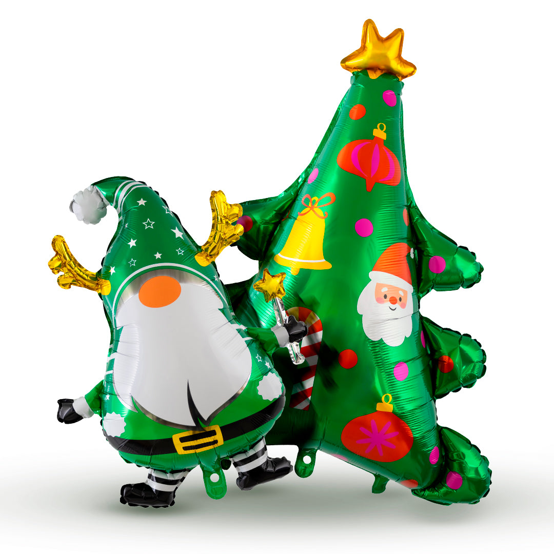 Set de Globos Duende y Árbol de Navidad