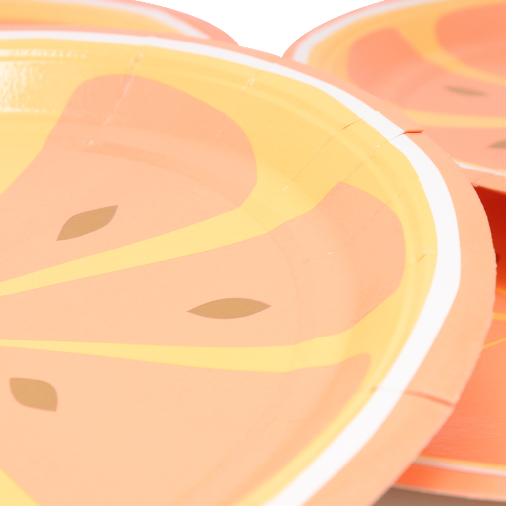 Kit de Fiesta Cítrica Naranja: Platos, Vasos, Cubiertos, Popotes, Servilletas y Decoración