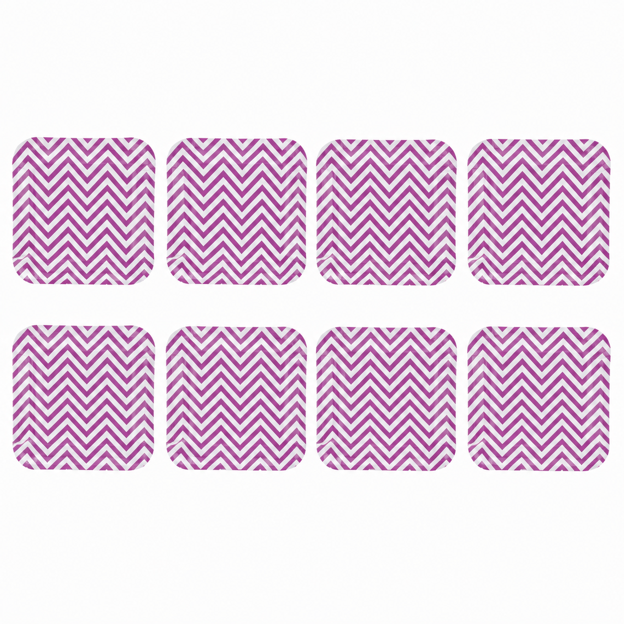 Platos Desechables Cuadrados Diseño Zigzag Morado - 8 Piezas 9"