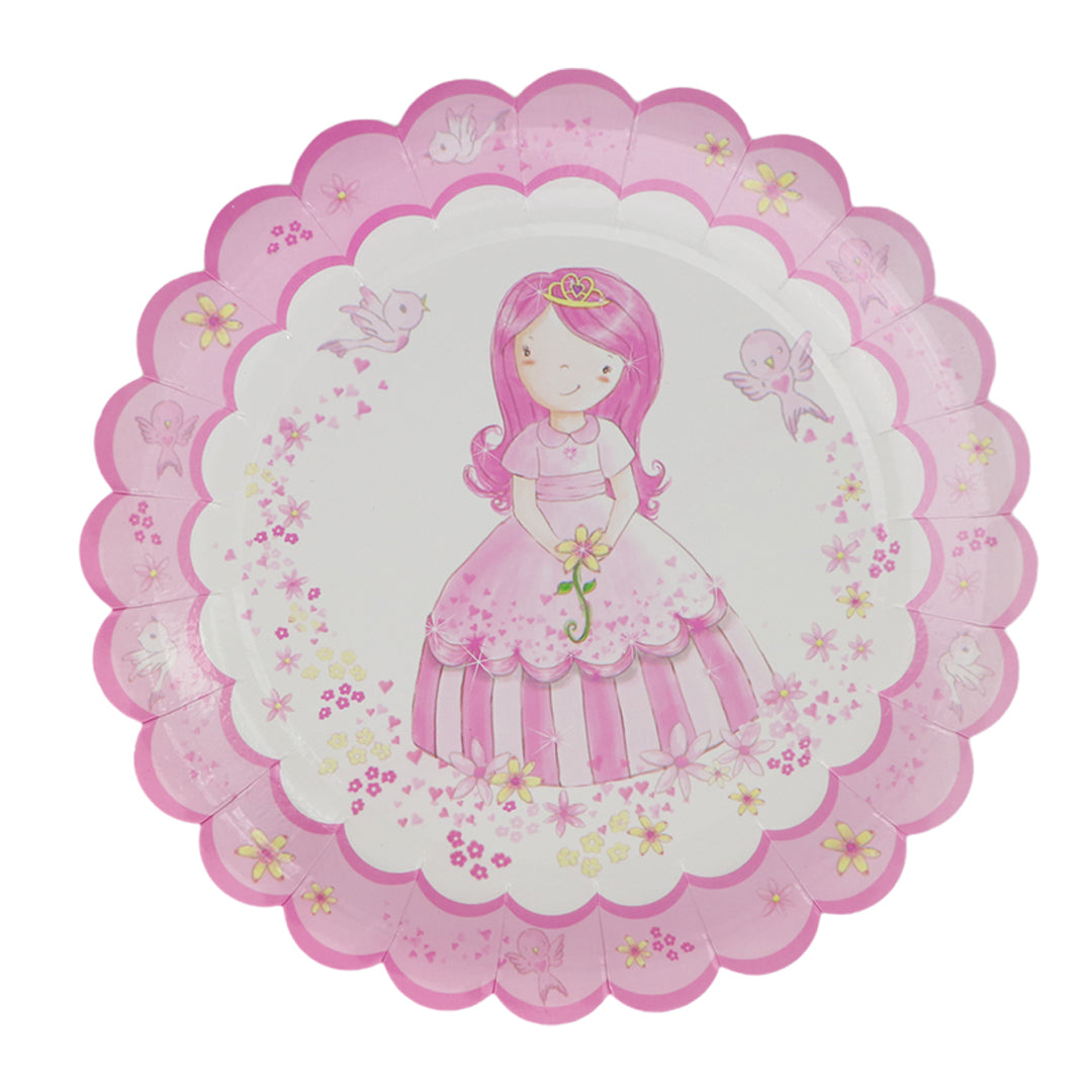 Kit de Fiesta Princesa Rosa: Platos, Vasos, Popotes, Servilletas y Decoración