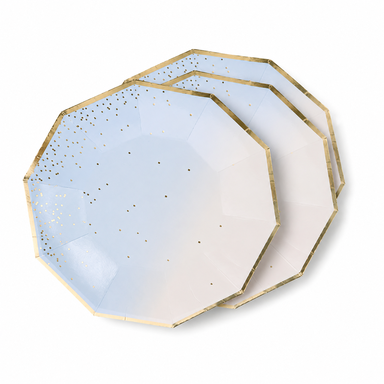 Platos Desechables Diseño Azul Blanco - 8 Piezas 7"