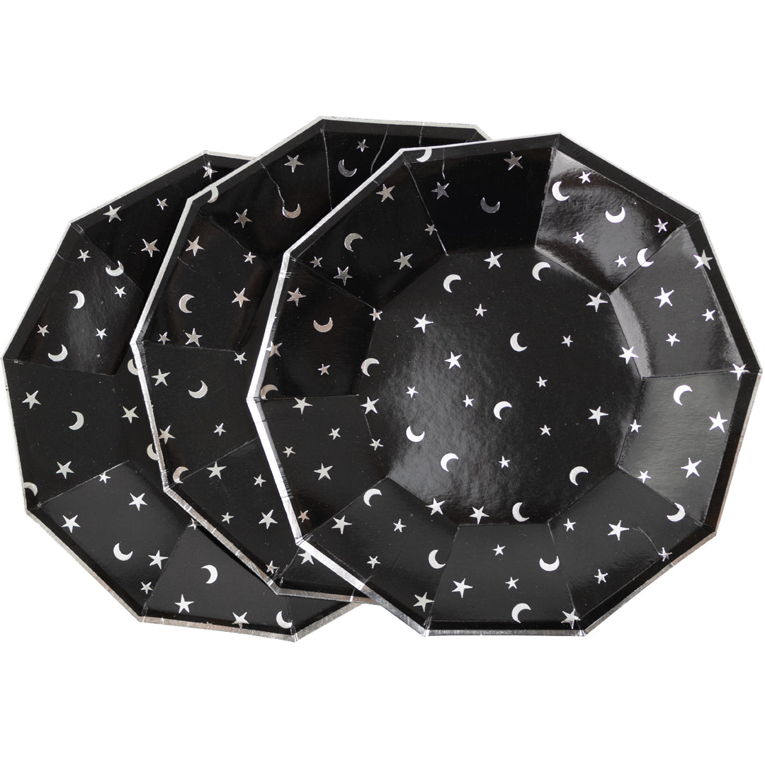 Kit de Fiesta Black is Black: Platos, Vasos, Cubiertos, Popotes, Servilletas y Decoración