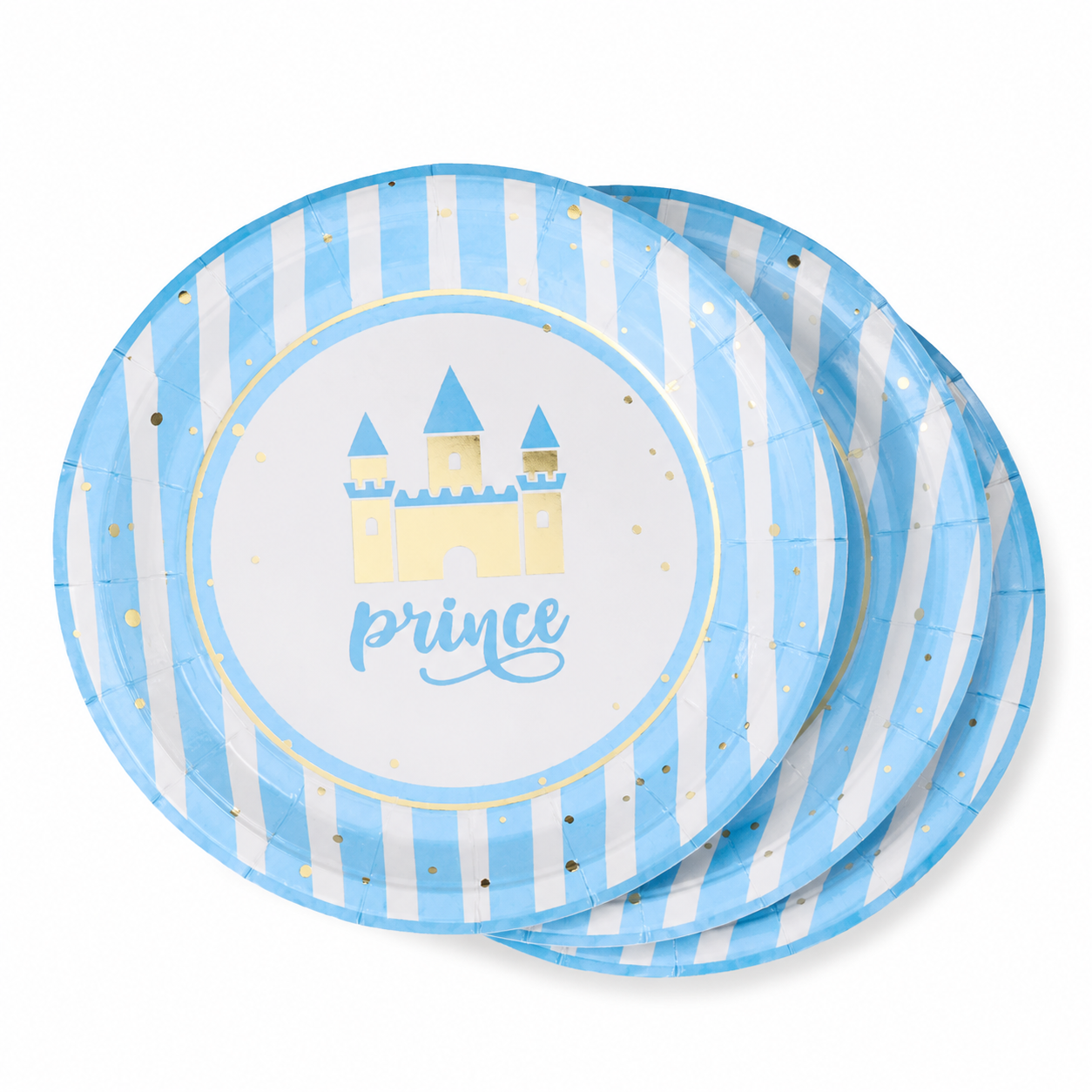 Platos Desechables Diseño Castillo Azul "Prince" - 8 Piezas 9"