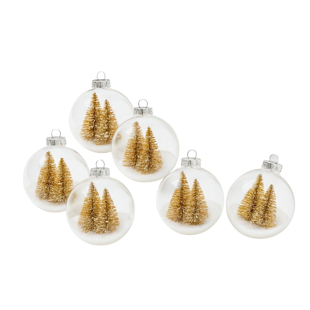 Set 6 Esferas Navideñas - Árbol Dorado