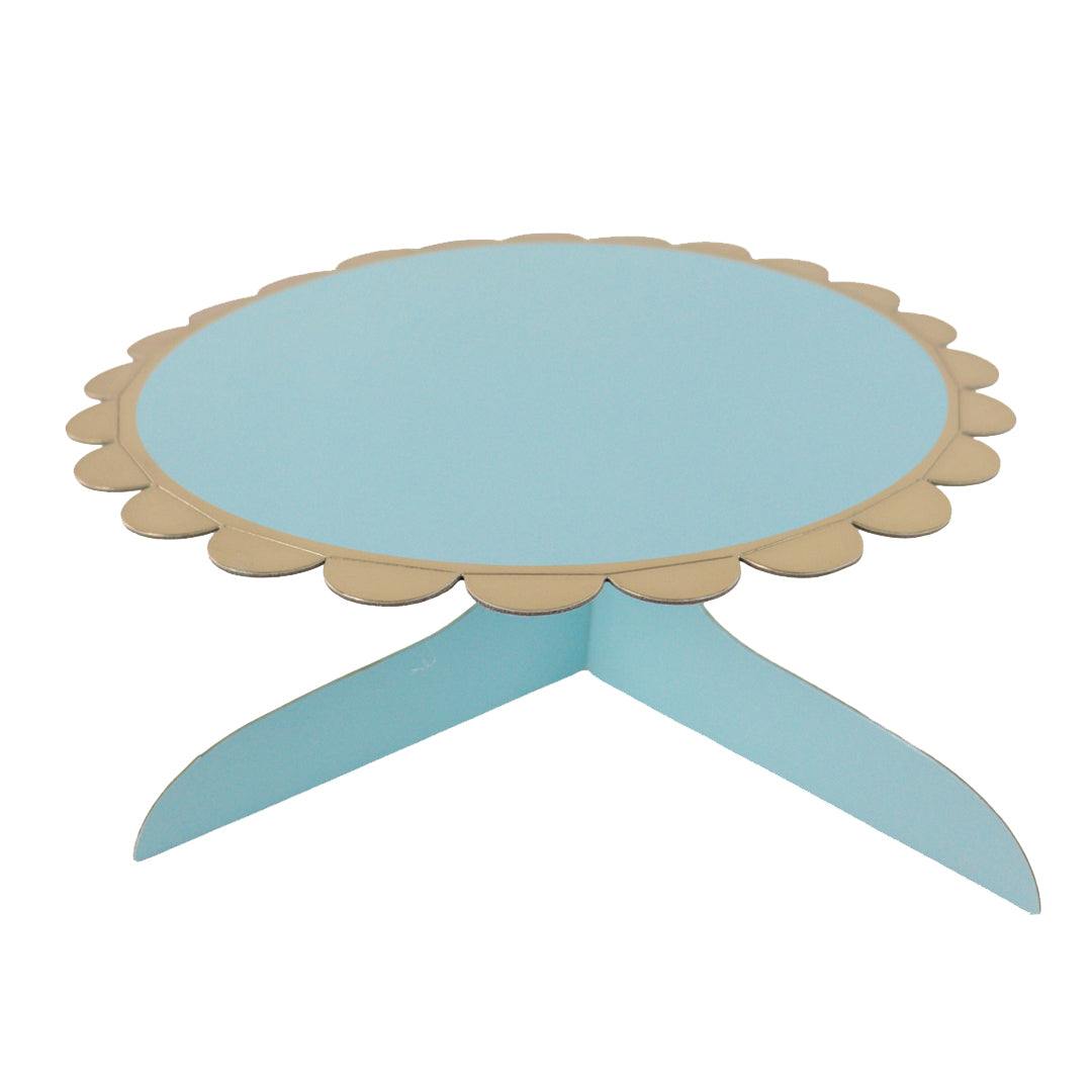 Stand para Cupcakes o Pastel color Azul/ Dorado - 1 Nivel