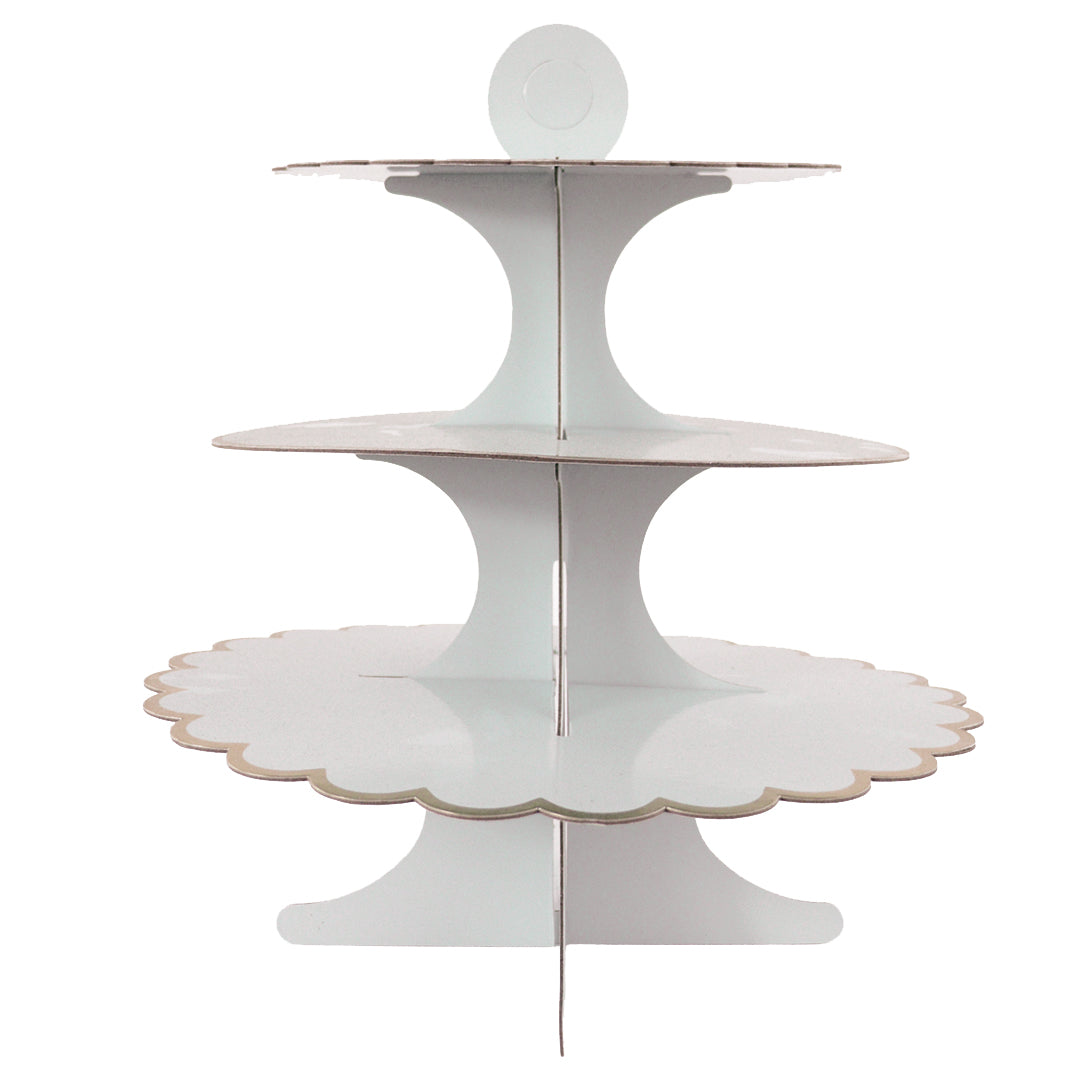 Stand Cupcakes Rosa Dorado 3 Niveles