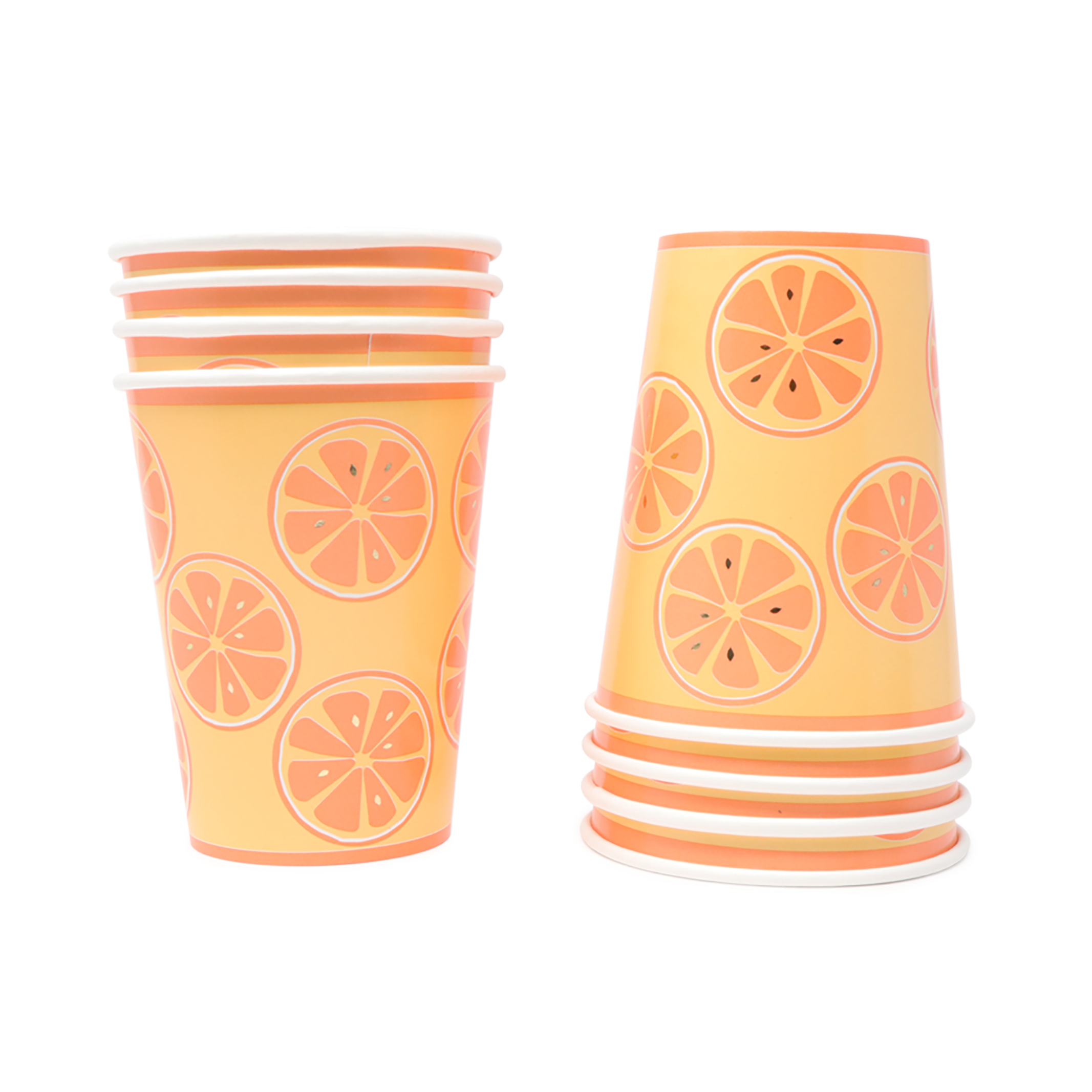 Kit de Fiesta Cítrica Naranja: Platos, Vasos, Cubiertos, Popotes, Servilletas y Decoración
