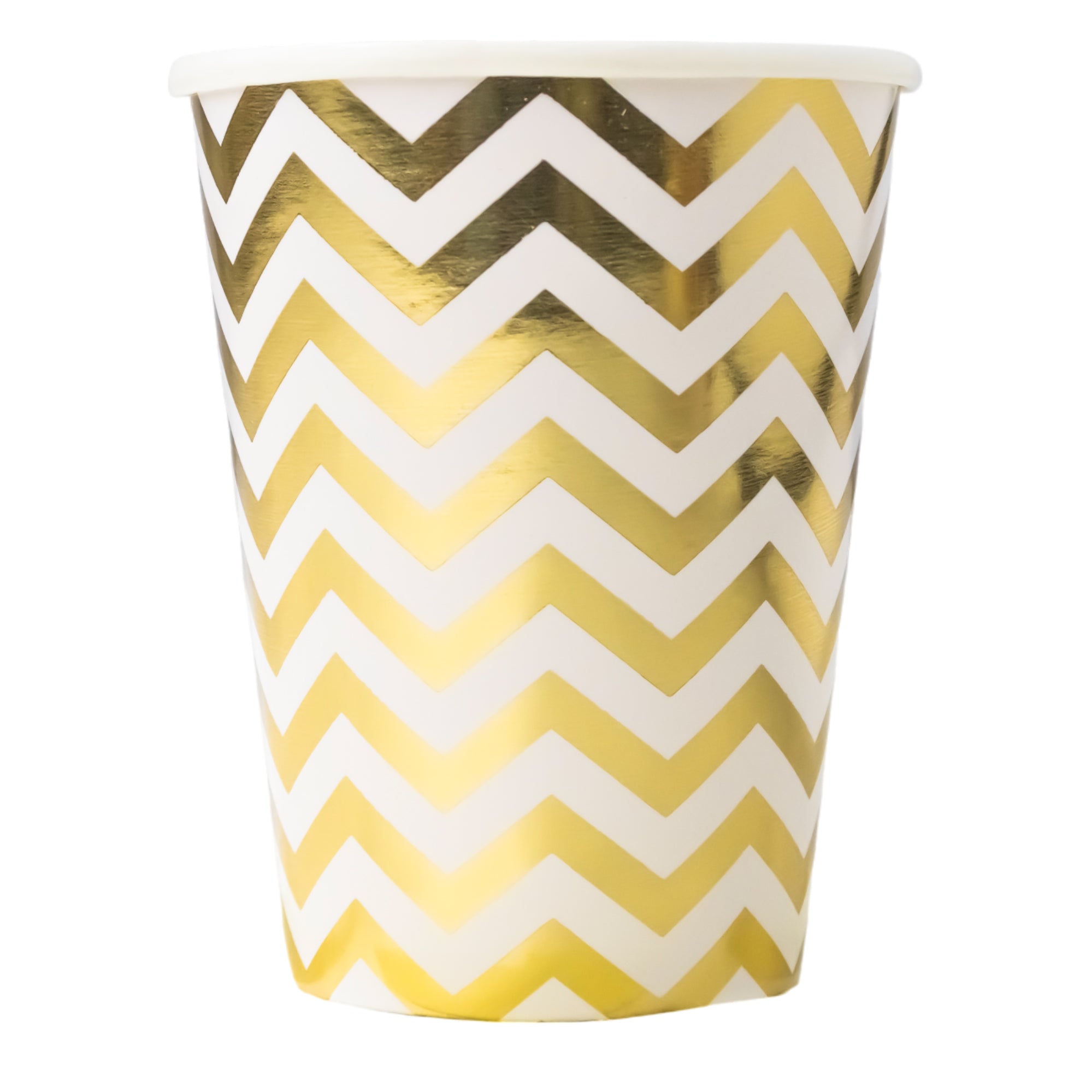 Vaso Rayas Zigzag Dorada 8 Piezas 270ml