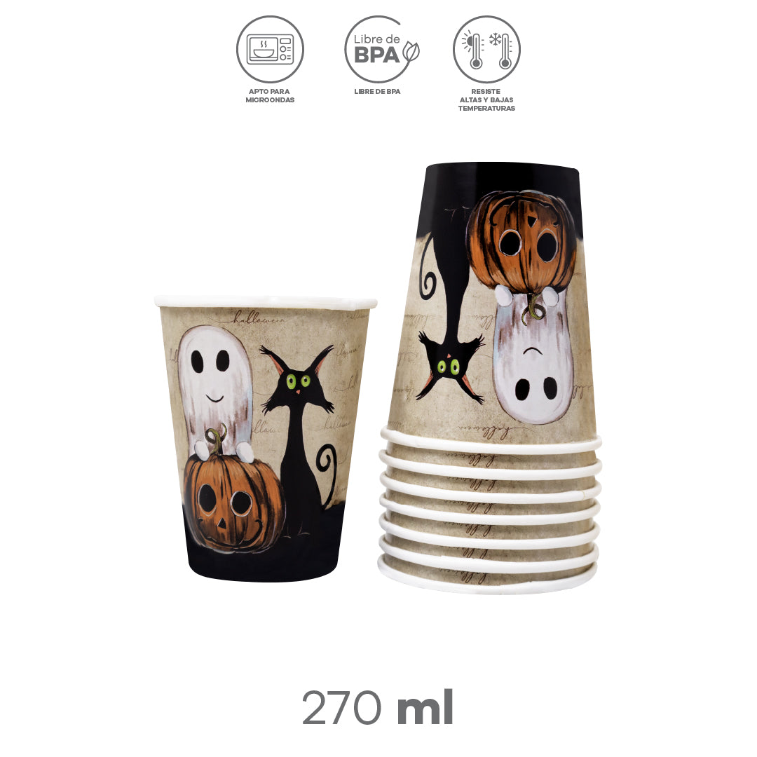 Set de Fiesta Halloween - Platos, Vasos y Servilletas