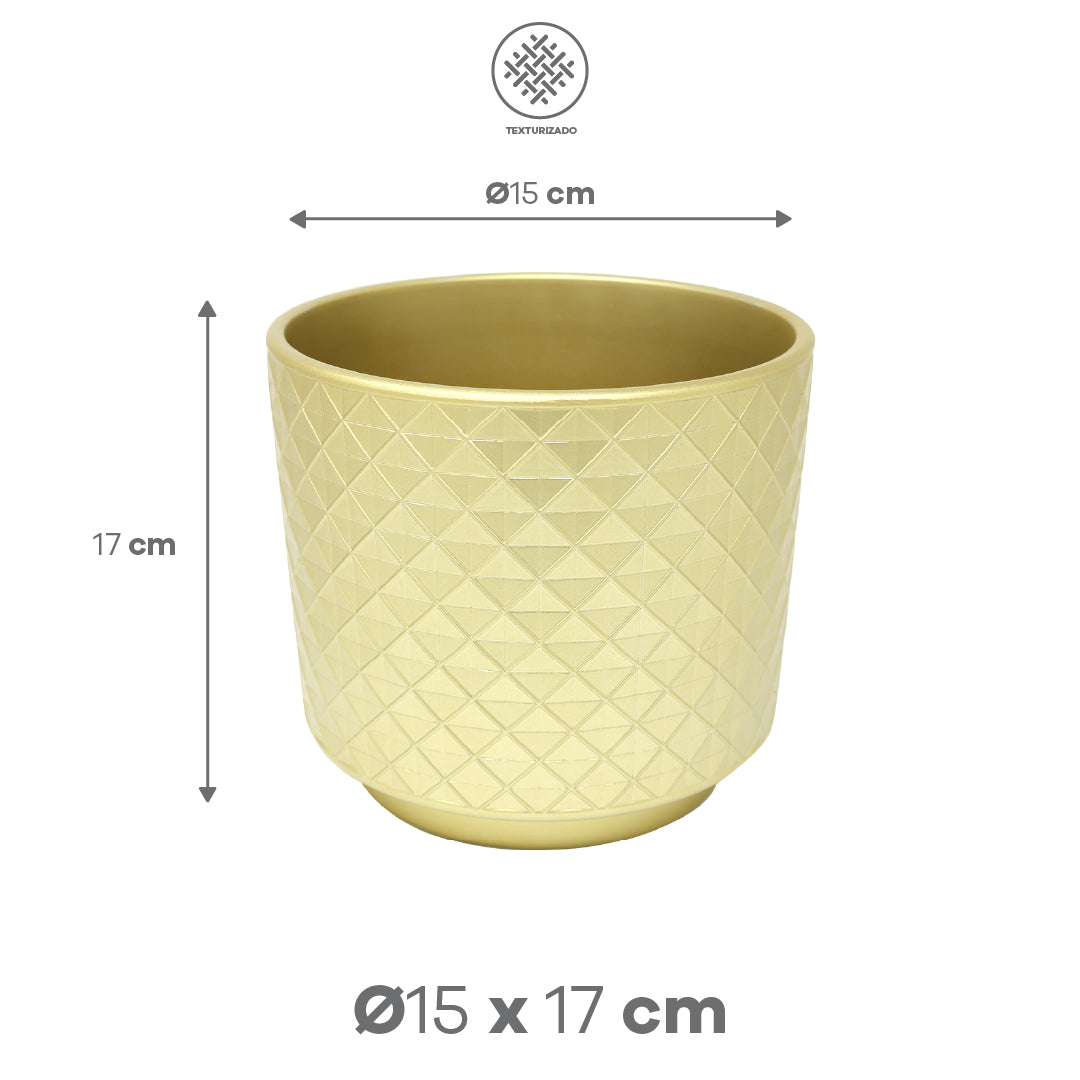 Set de 3 Macetas - Arcilla Dorada