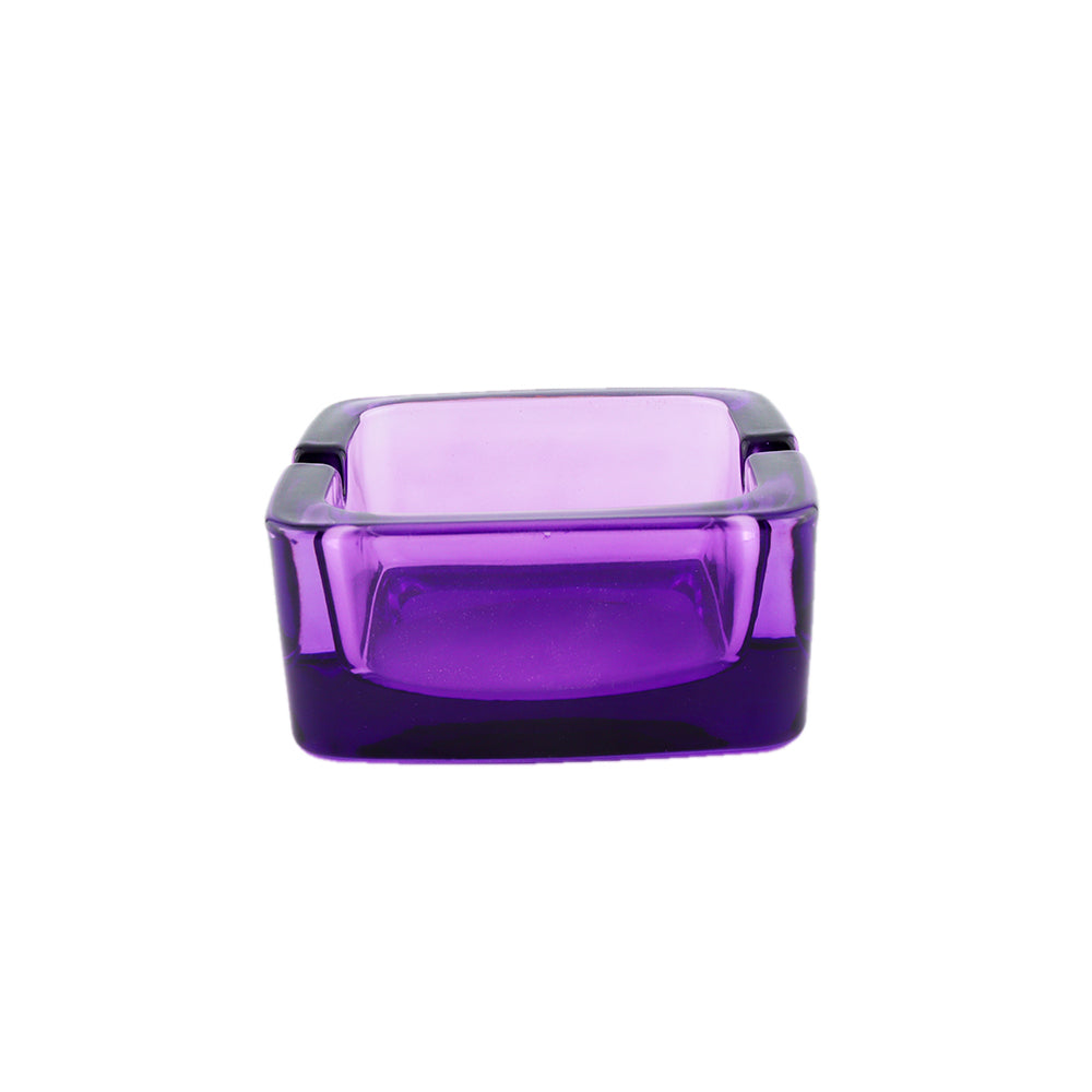 Cenicero de Cristal Morado Cuadrado