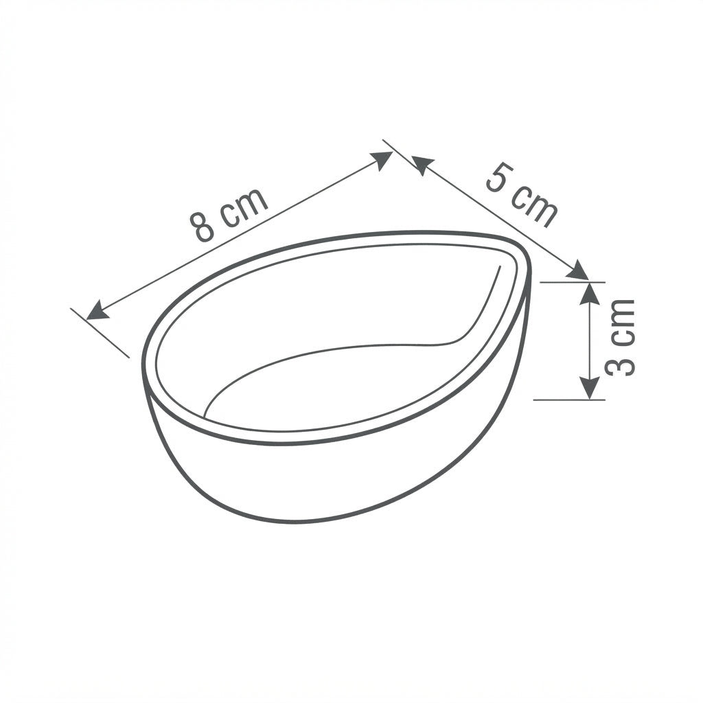 Plato de Ceramica en Forma de Gota Blanco 8 cm