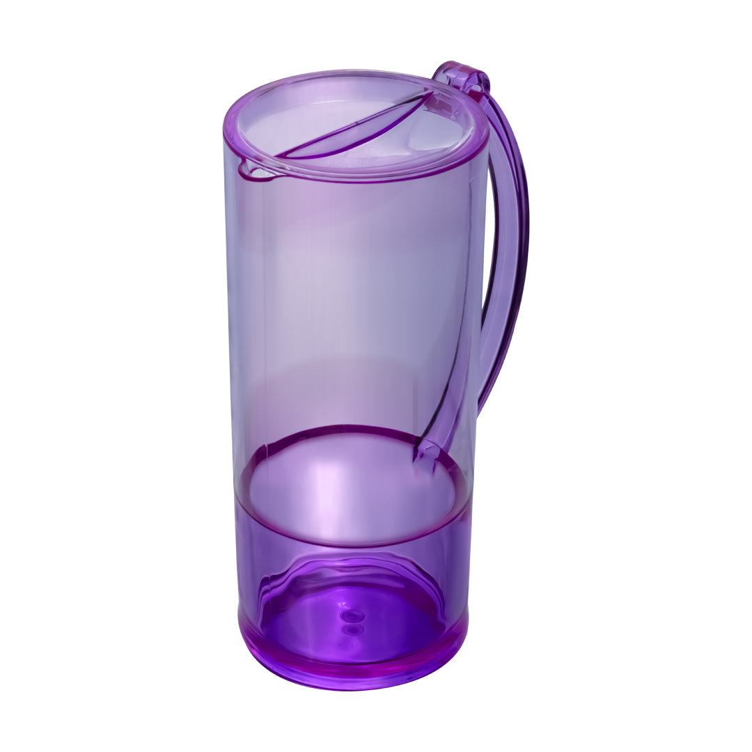 Set de Jarra Transparente Morada con 4 Vasos – Plástico Resistente