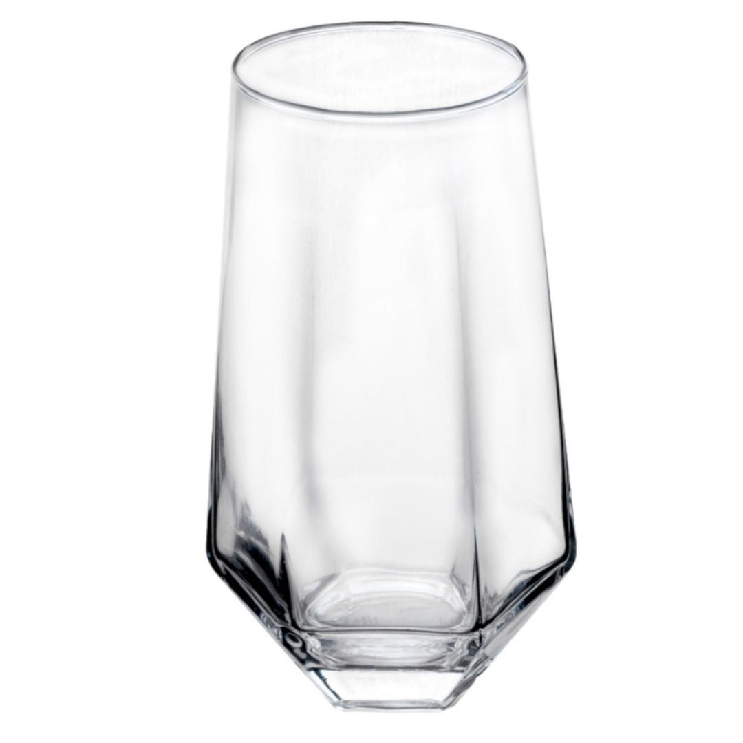 Set de 6 Vasos de Cristal Geométrico Transparente - 540 ml