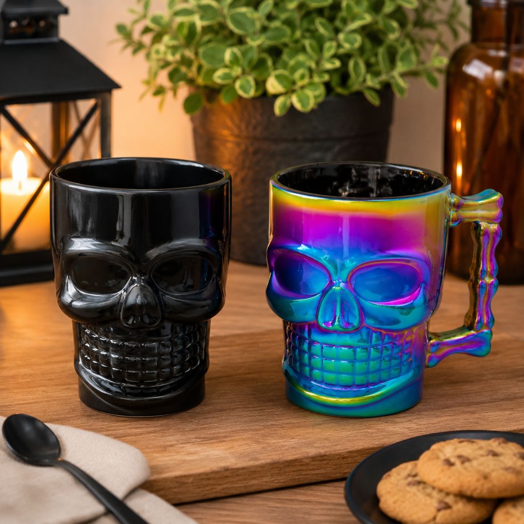 Tarro de Cristal Diseño Calavera con Asa 580 ml