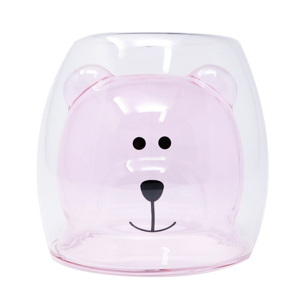 Vaso de Vidrio con Diseño 3D de Oso Varios Colores 9 x 8.5 x 7 cm