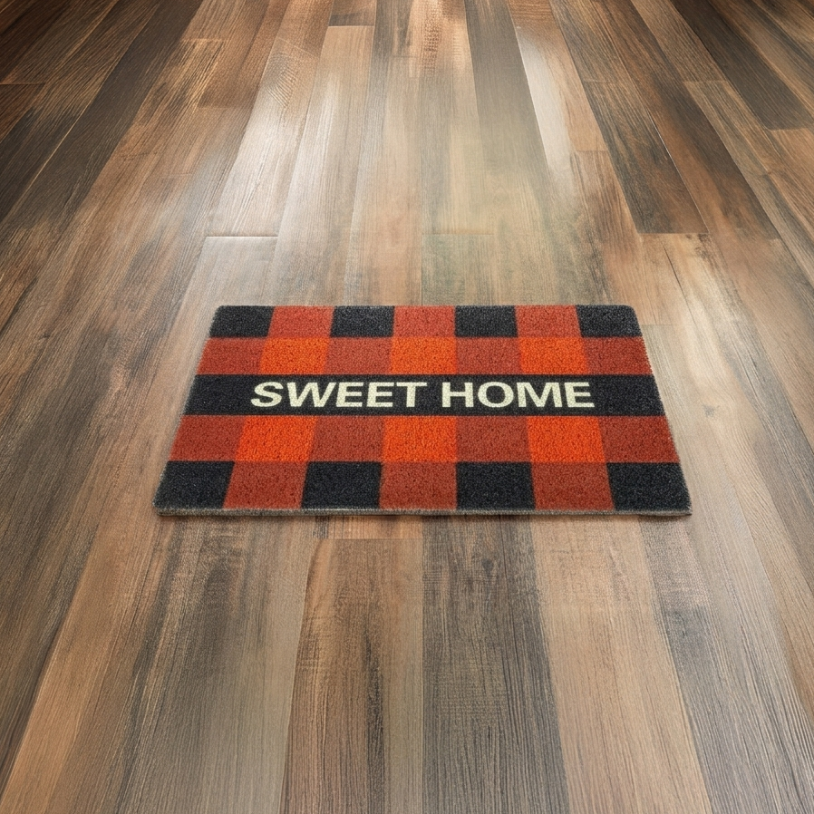 Tapete de Cuadros Rojo/Negro "SWEET HOME"