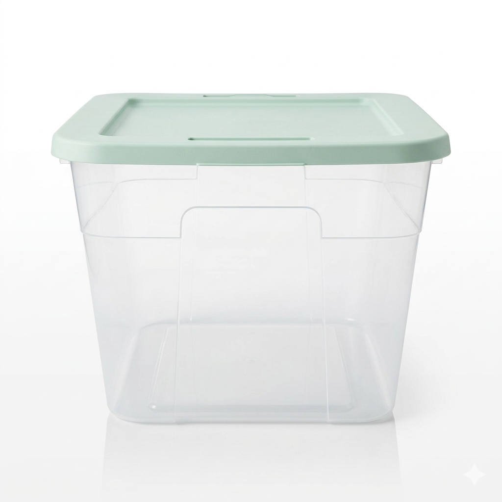 Caja Organizadora de Almacenamiento Plástico Resistente y Tapa Dura 58x42x31 cm