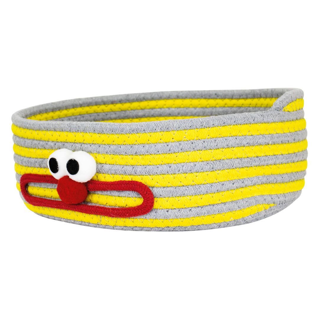 Cesta Organizadora de Tela Diseño Payaso - Beige Amarillo