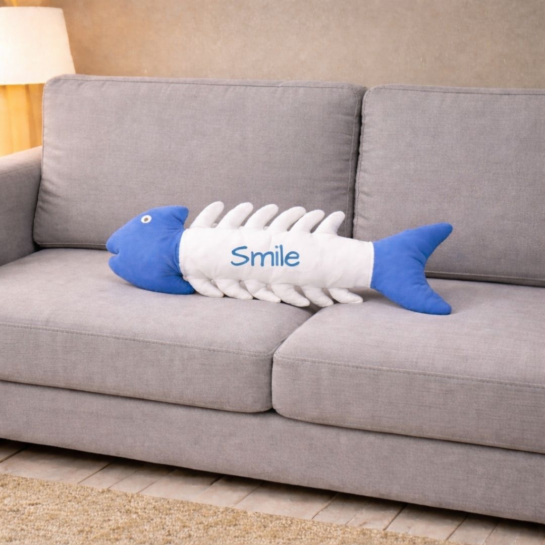Peluche Esqueleto de Pescado "Lucky" - Azul