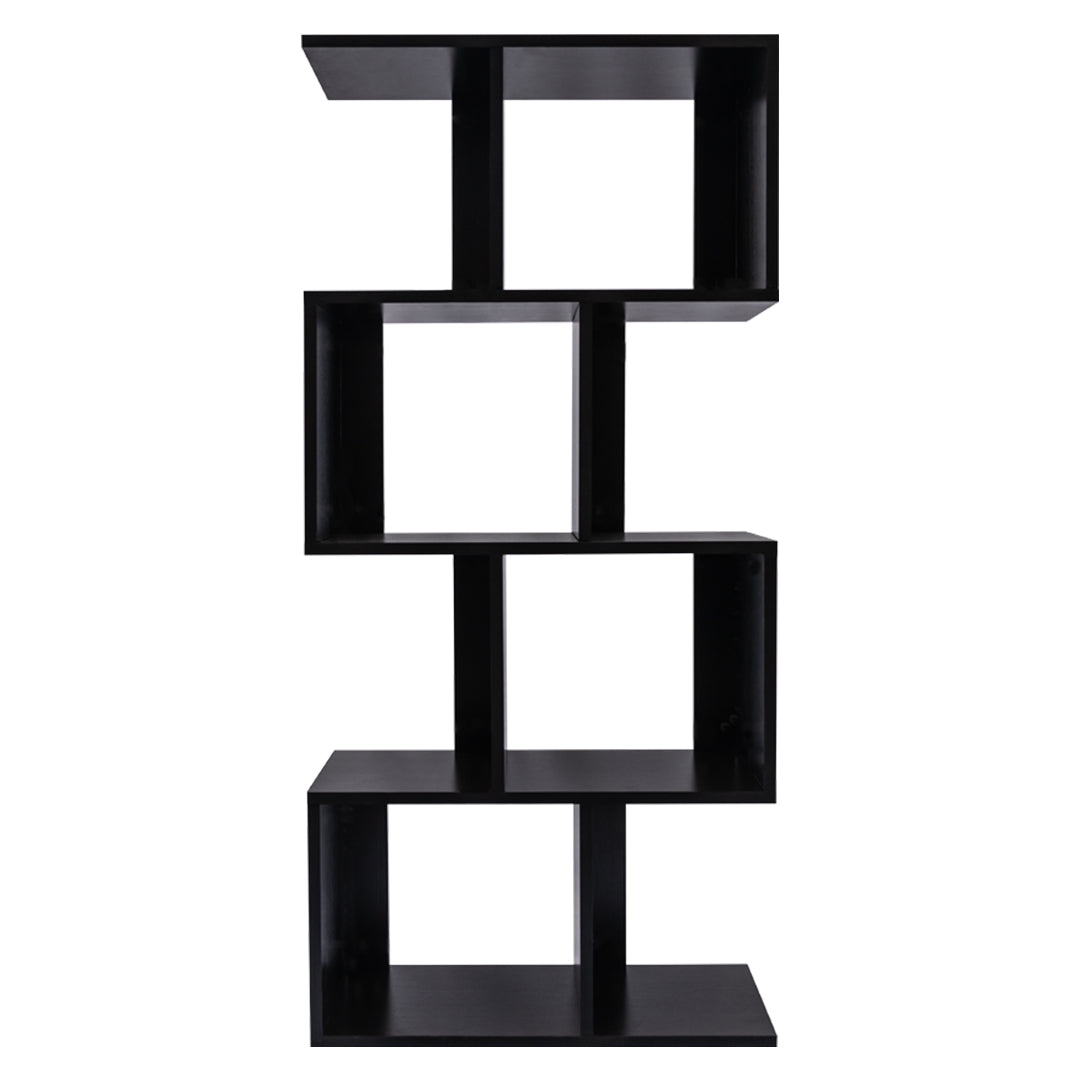 Estantería Vertical Negra de Diseño Asimétrico