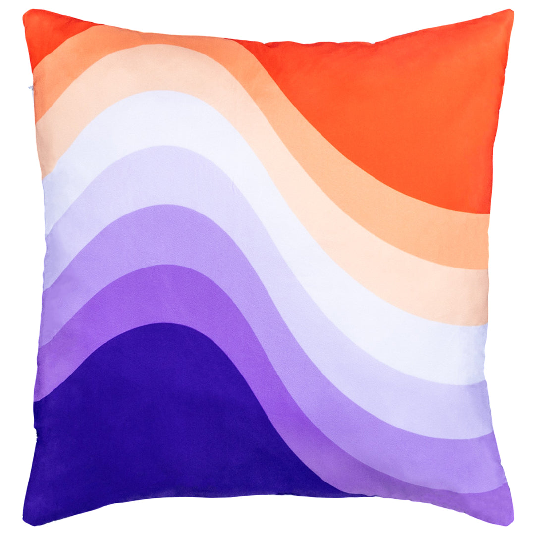 Funda de Cojín con Diseño Abstracto "Olas de Atardecer"