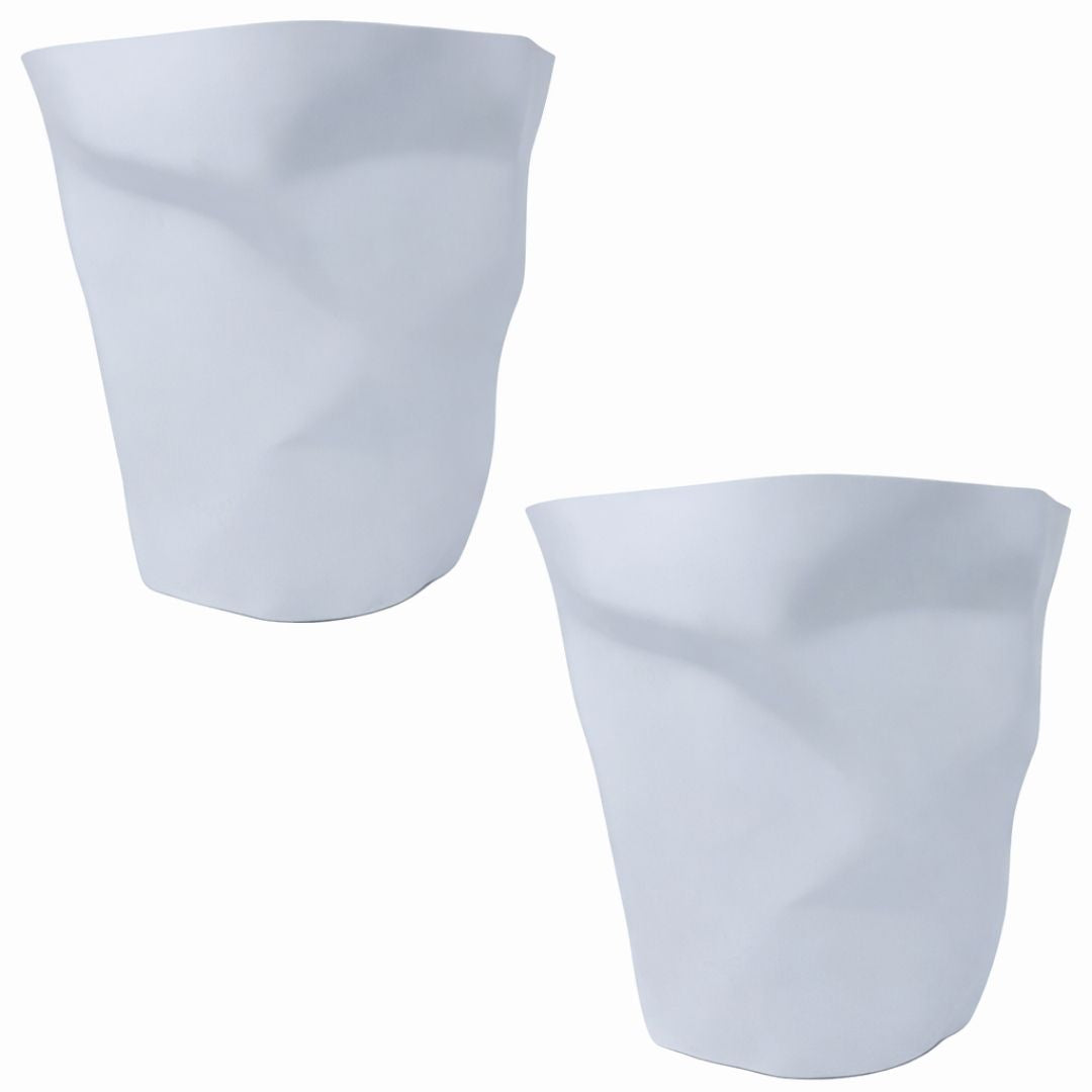 Set De 2 Botes De Basura Diseño Geométrico - Color Gris