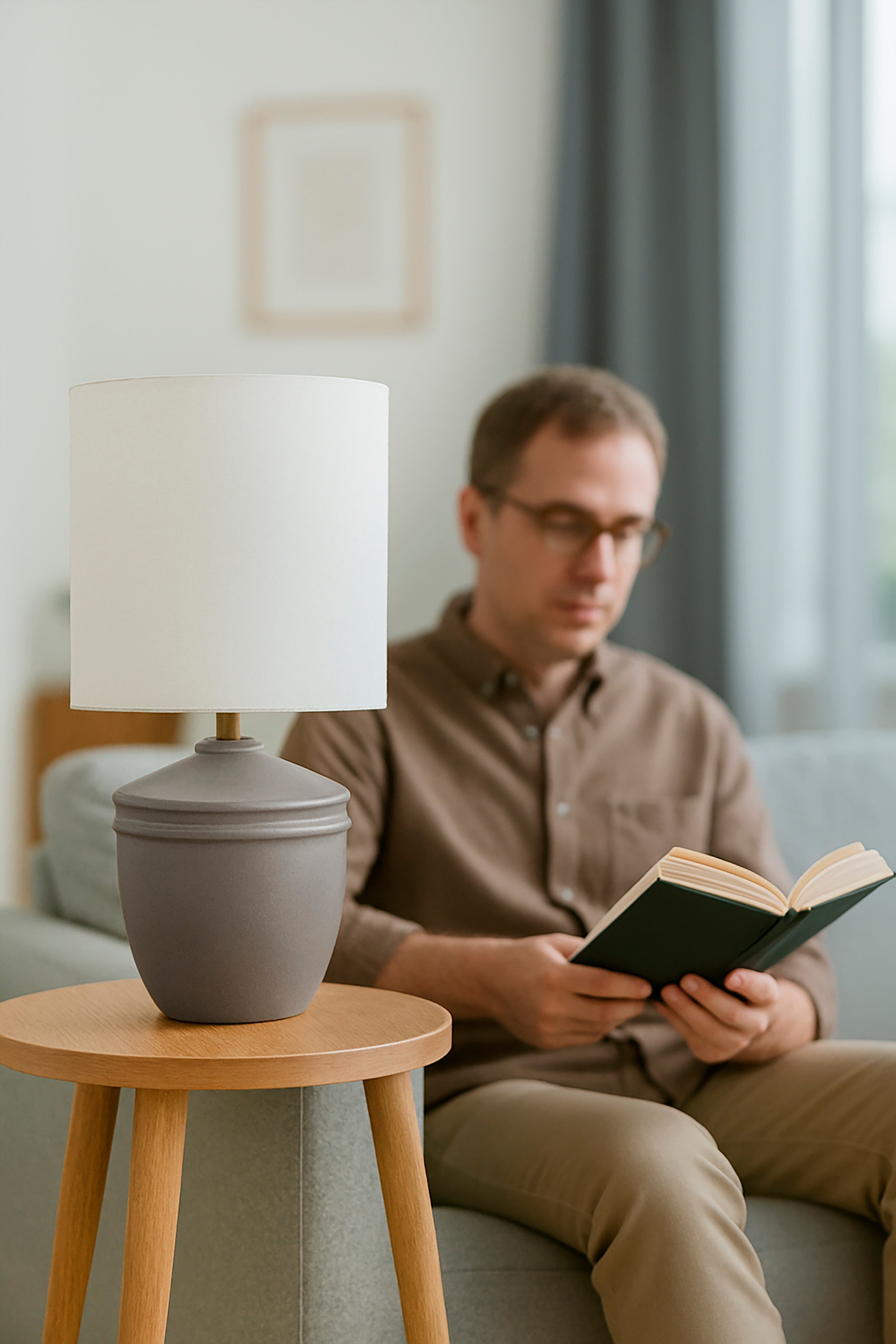 Mini Lámpara de Buró con Base de Cerámica 34.9 cm