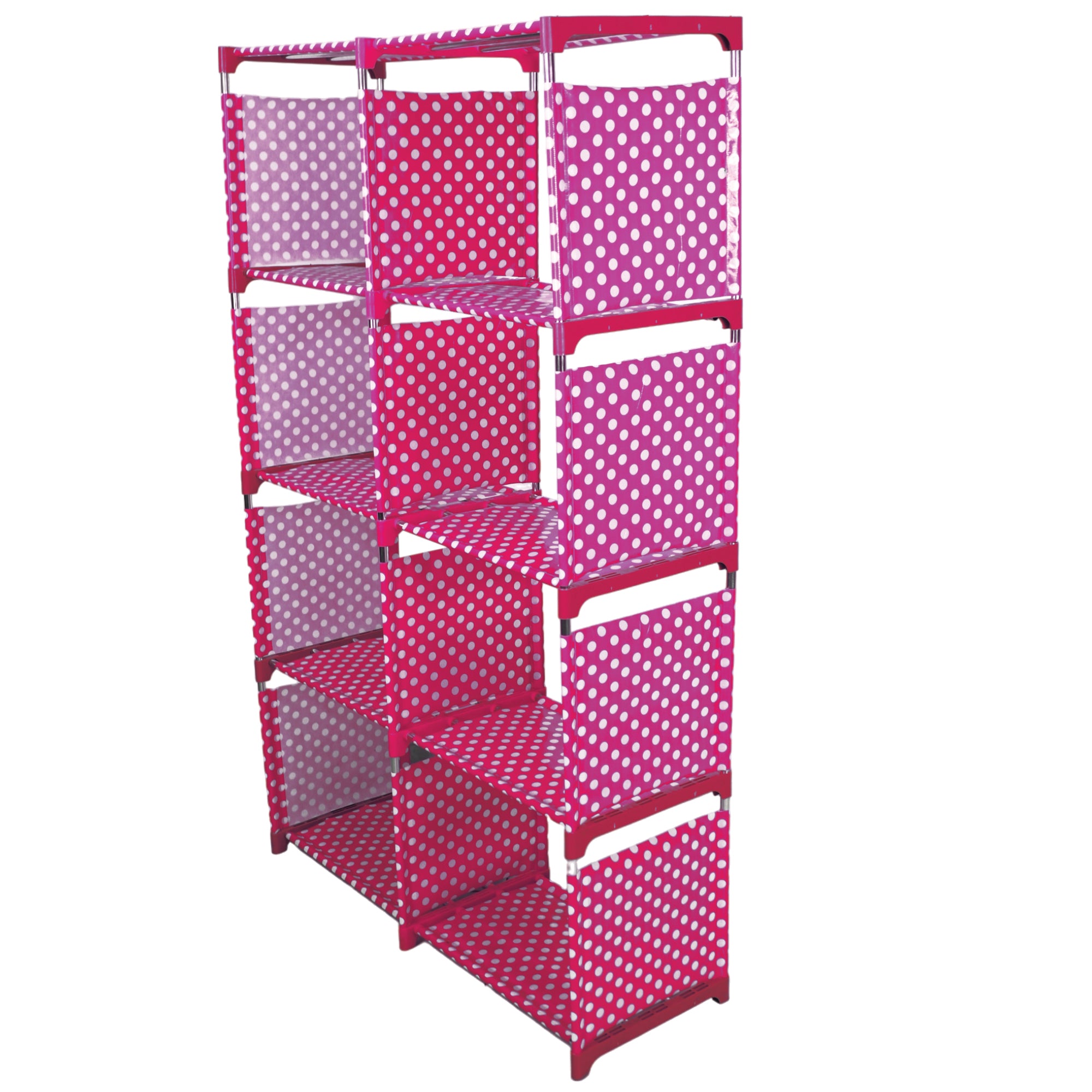 Librero Organizador de 5 Niveles con Diseño de Lunares Rosa