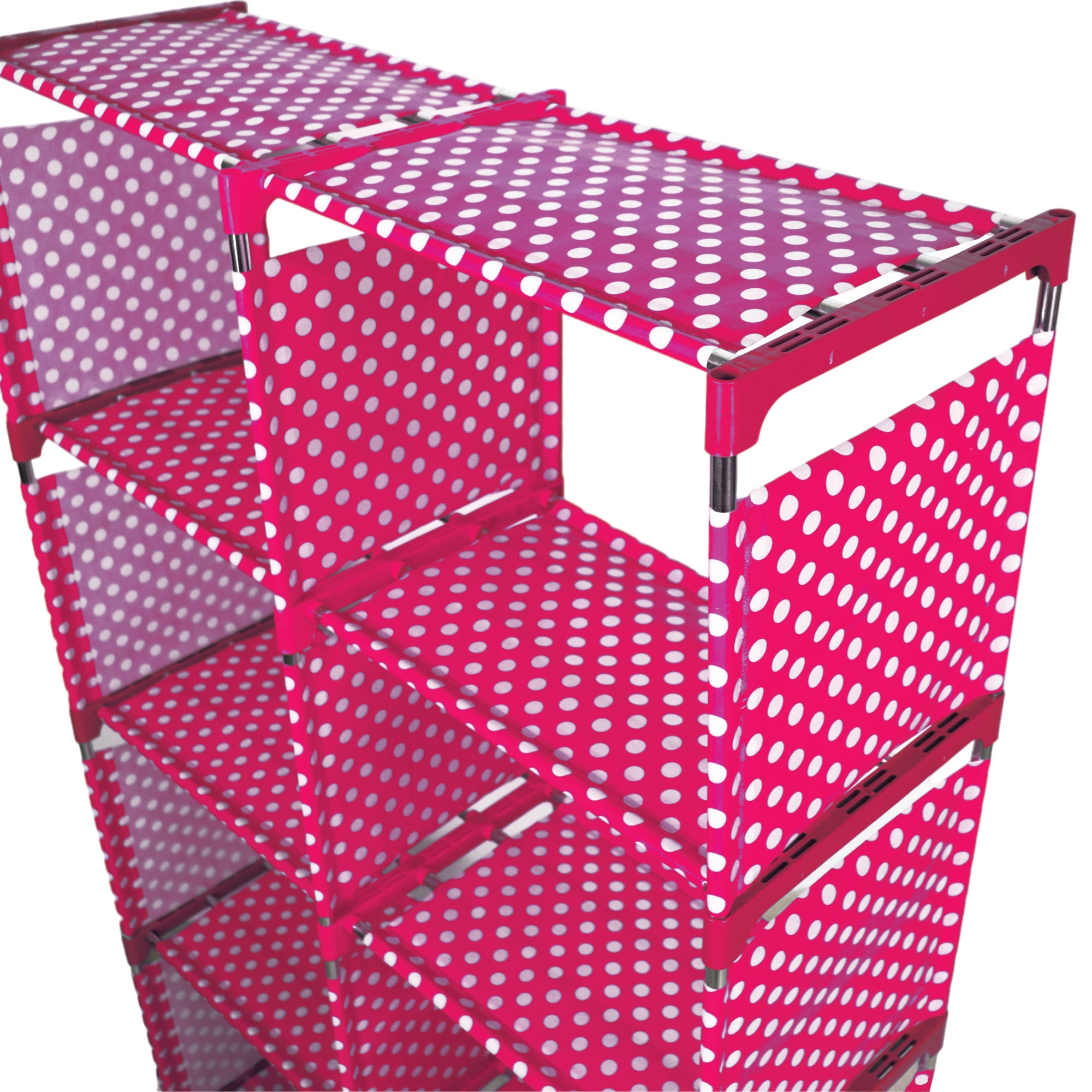 Librero Organizador de 5 Niveles con Diseño de Lunares Rosa