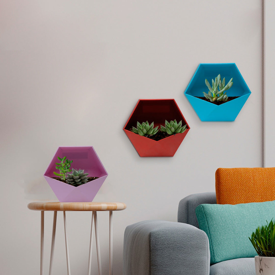 Maceta Flotante de Pared en forma de Pentágono 22 cm