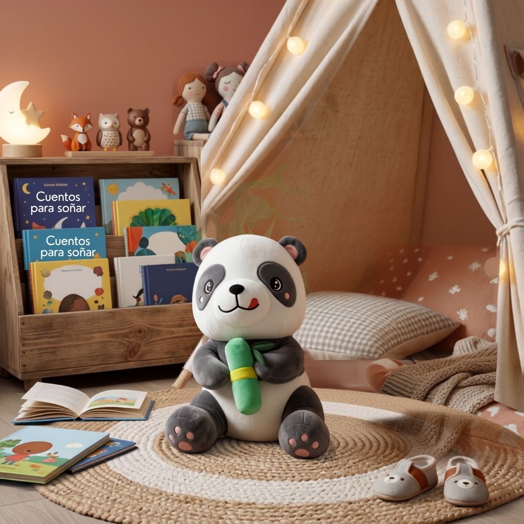 Muñeco Suave de Peluche - Panda con Bambú