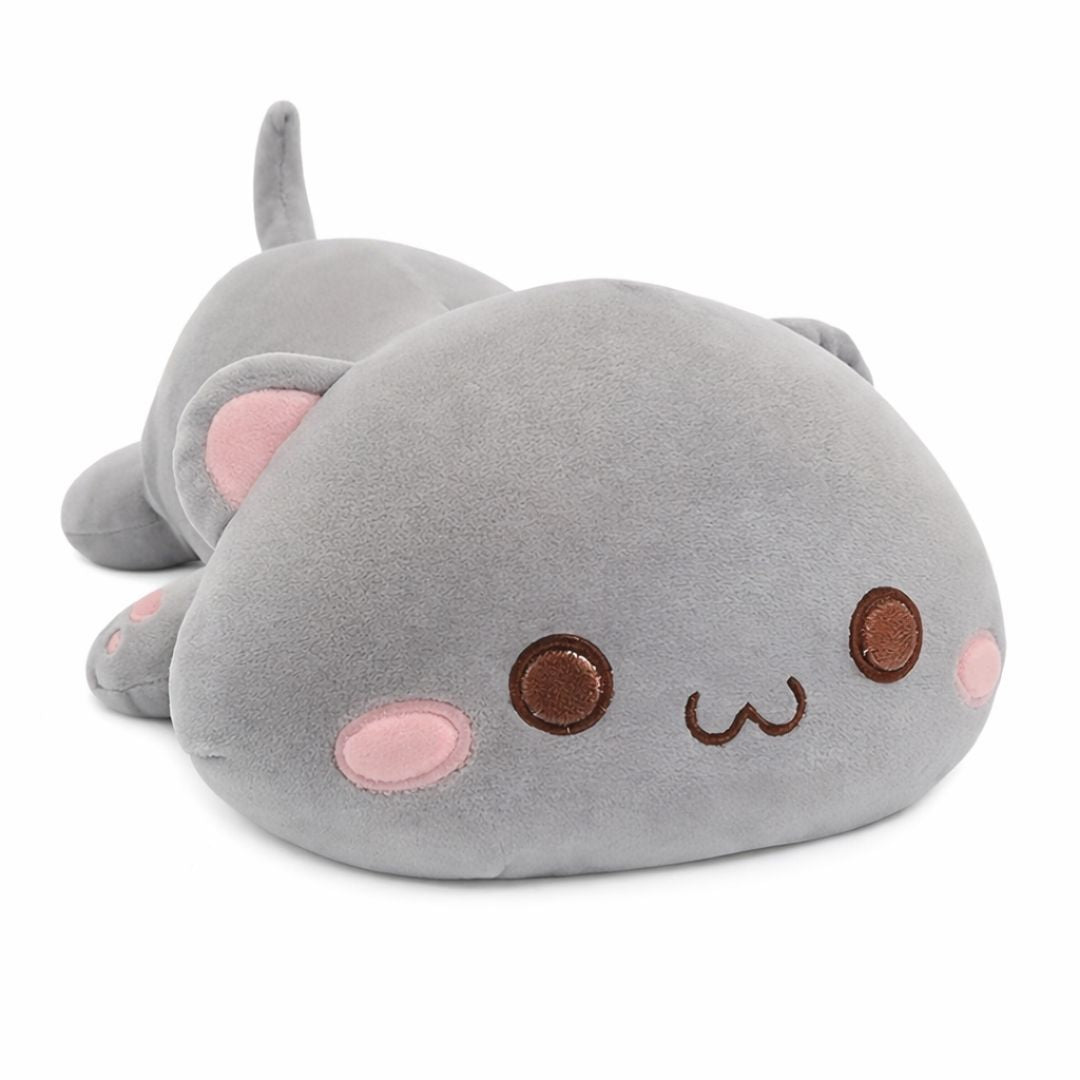 Muñeco de Peluche - Gato Acostado Gris