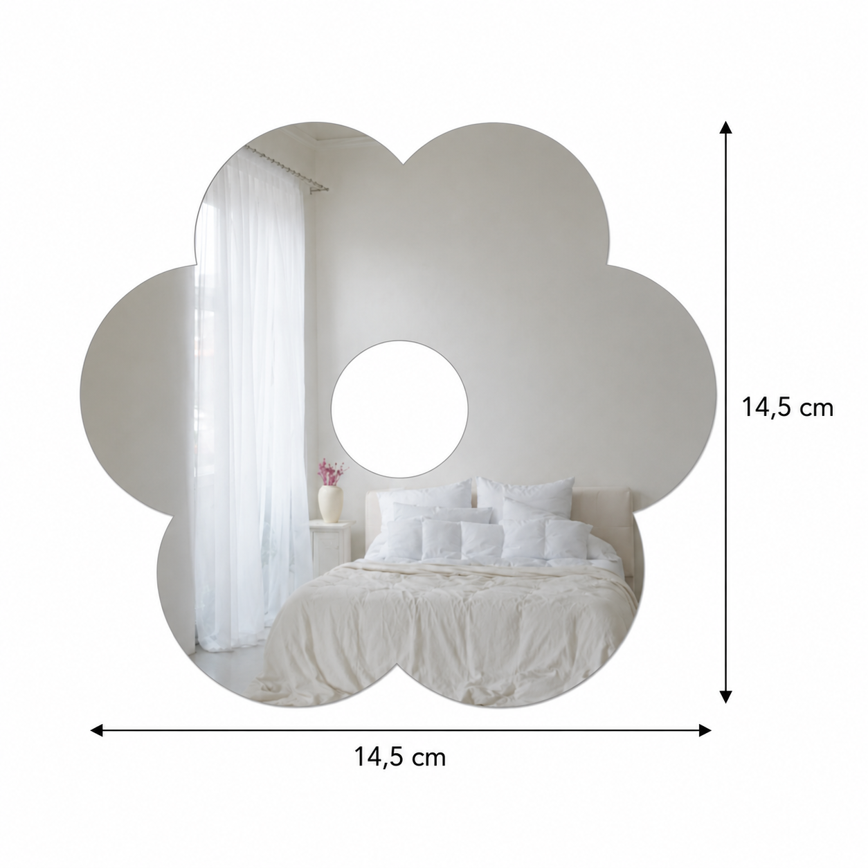 Sticker tipo Espejo de Cristal Adhesivo en Forma de Flor