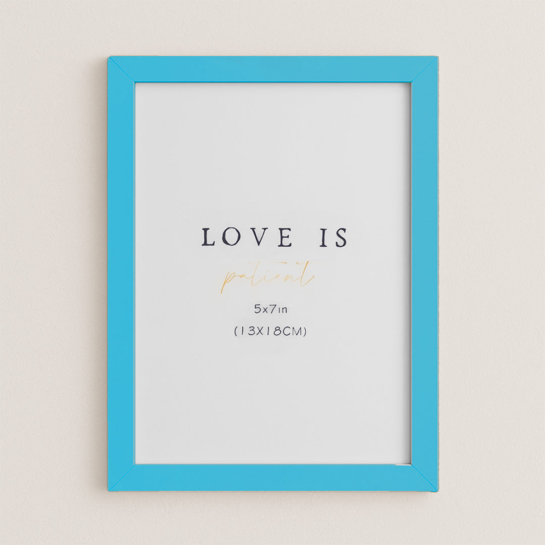 Juego de Portarretratos Minimalistas Múltiple Gris y Azul Turquesa