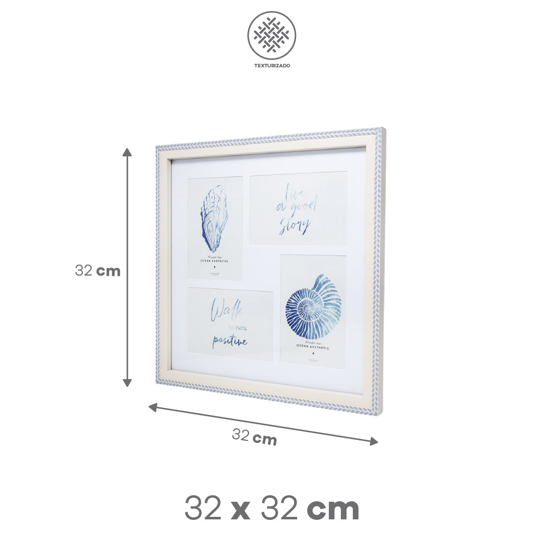 Juego de Portarretratos Minimalistas Múltiple Gris y Rosa