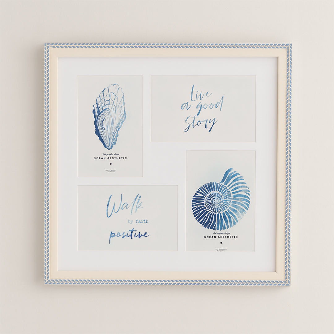 Juego de Portarretratos Minimalistas Múltiple Gris y Crema