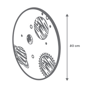 Tapete Circular Infantil Espacio Cósmico - 80 cm