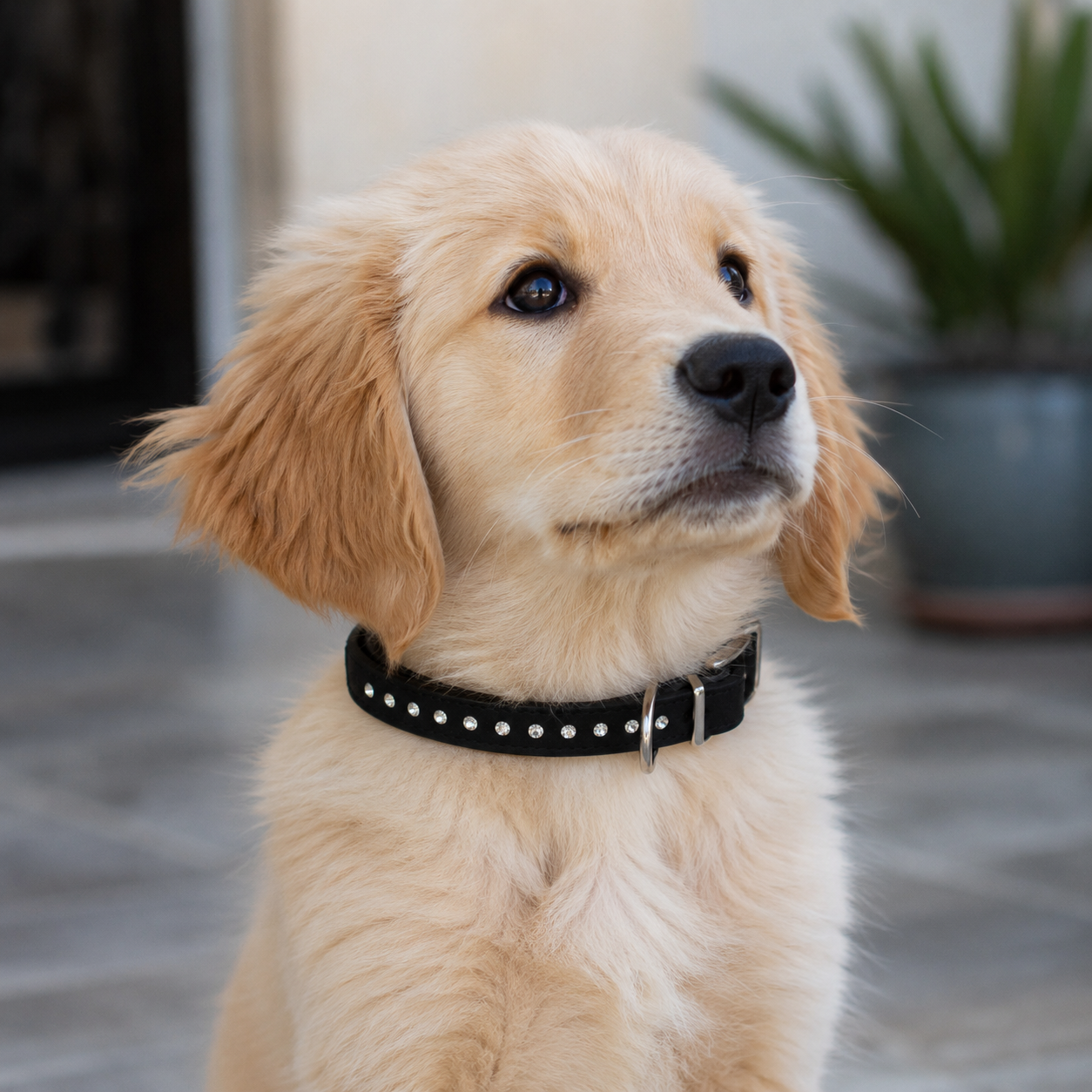 Collar Punk para Mascota Negro - 30 cm